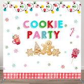 Aperturee - Aperturee Cookie Party Snowflake Christmas Pillow Case Backdrop